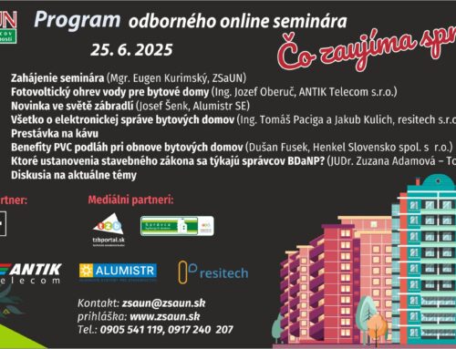 On-line seminár “Čo zaujíma správcov” znova potvrdil potrebu komunikácie a vzdelávania pre správcov